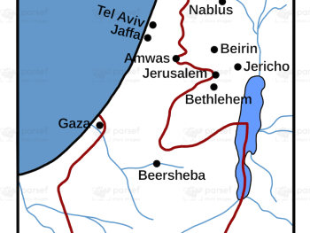 Israel in 1949 With Boundaries Map image