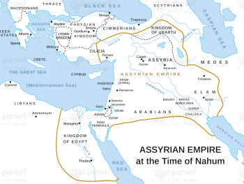 Assyrian Empire at the Time of Nahum Map image